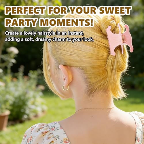 Butterfly Hair Clips, 4 Pack Premium Acetate Hair Claw Clips for Women, Medium-Strong Hold for Thick & Thin Hair, Ideal for Updos & Half Up Styles (2.76 x 1.66 in)