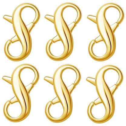 Stainless Steel Lobster Clasp,Lobster Clasp Necklace Extender, Bracelet Connector for DIY Jewelry Repair, Gold,Silver (6pcs Gold) - color: 6pcs gold