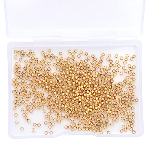 18K Gold Plated Round Spacer Beads 2mm 600pcs for Jewelry Making Findings Non Tarnish - color: 18K Gold, size: 2mm