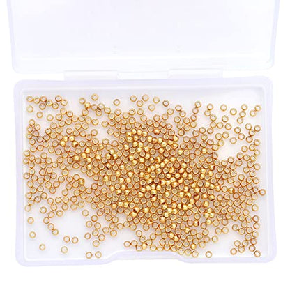 18K Gold Plated Round Spacer Beads 2mm 600pcs for Jewelry Making Findings Non Tarnish - color: 18K Gold, size: 2mm