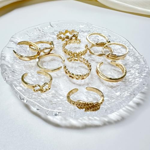 12PCS Toe Rings for Women 14K Gold/Silver Plated Adjustable Toe Ring Set Open Heart Arrow Infinity Rings Beach Foot Jewelry for Summer - color: Set