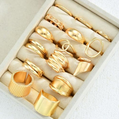 FUTIMELY 14K Gold Stackable Knuckle Rings Set for Women,Aesthetic Silver Trendy Dainty Open Midi Rings Set,Midi Finger Rings Pack Jewelry Gifts - color: Gold5