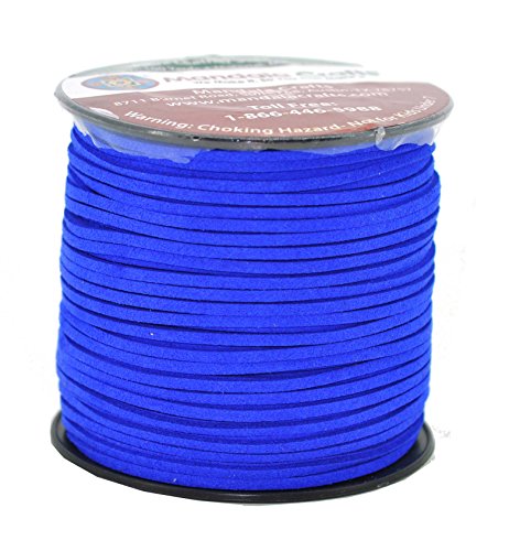 Mandala Crafts Faux Suede Cords Cobalt Blue Leather Cords for Jewelry Making - 2.65mm Leather Laces Leather Strips Flat Vegan Leather Strings for Dream Catchers Supplies - color: Cobalt Blue, size: 2.65mm 100 Yards