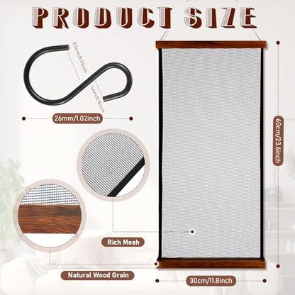 2 Pcs Earring Storage Rack Wall Mounted, Display Hanging Jewelry Storage Rack with 40 S-Shaped Black Hooks for Stud Earrings and Necklace Holders, Gift for Women