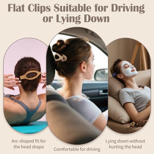 8 Pack French Flat Hair Clips, Non-Slip Large Hair Clips for Women, Matte Neutral Flat Hair Claws for Thick Thin Hair - color: Flat Hair Clips