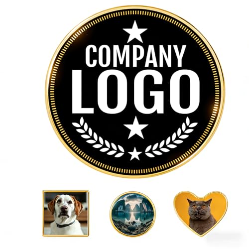 Custom Pins Custom Button Pins Customized Buttons Customized pin for Men - color: Round and Gold