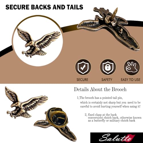 Boutonniere Suit Lapel Stick Brooch Pin - color: Brooch-Eagle
