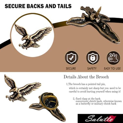Boutonniere Suit Lapel Stick Brooch Pin - color: Brooch-Eagle