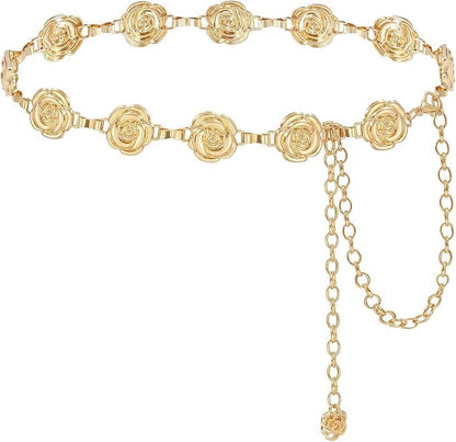 Mealah Waist Chains Gold Belts for Women - Adjustable Body Link Belts Ladies Fashion Chain for Jeans Dress