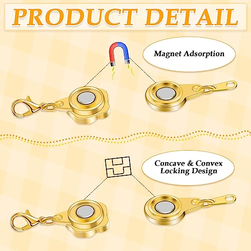 Paxcoo 12Pcs Magnetic Necklace Clasps and Closures, Locking Magnetic Jewelry Clasps, Magnetic Necklace Extender, Necklace Clasp Helper for Necklaces, Bracelets and Jewelry - size: 0.7 - 1.8 inches (Assorted Sizes)