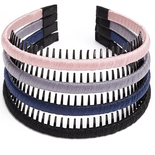 STHUAHE4PC Multicolor Protection Resin Teeth Comb Hair Hoop Hairband Headband Hair Accessories by Beauty hair (Multi-colored-No.15) - color: Multi-colored-No.15