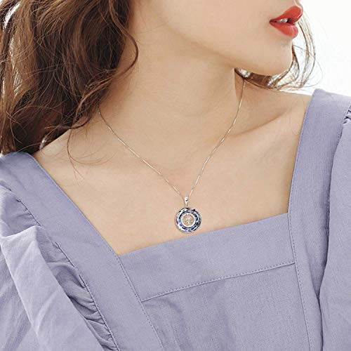 AOBOCO 2026 Graduation Gifts 925 Sterling Silver Compass Pendant Necklace High School College Graduation Jewelry Gifts for Women Daughter - style: A-Purple