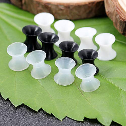 Cisyozi 10G-50mm Thin Silicone Gauges for Ear Flexible Double Flare Gauges Tunnels Expander Stretching Gauge Earlets Plugs Gauges Kit Earlets Retainer Same Sizes 3 Colors - style: 4G=5mm