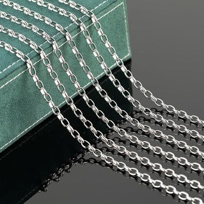 UMAOKANG 16.4 Feet Stainless Steel Jewelry Making Chain Oval Chains Bulk with Jewelry Findings Men and Women Necklace DIY - color: Steel Rolo