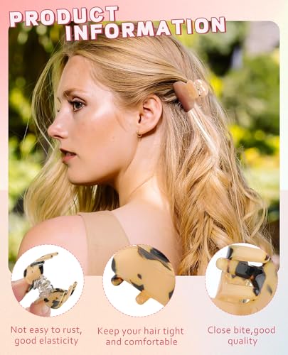 Molans 12 Pcs Small Hair Clips Mini Claw Jaw Clips Women Girls Thin Hair | Tiny Short Acrylic Cute Clips Non Slip Little Hair Accessories Clamps for Half Updo Styling Fine Hair Bangs Kids Toddlers - color: Sequins Stones