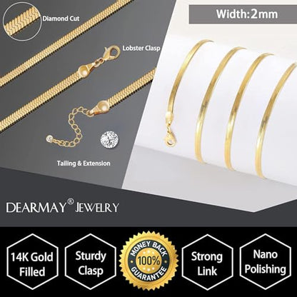 Dainty Sterling Silver Plated Diamond Choker Necklace for Women | Layered Created Diamond Pendent Necklace Set Non Tarnish, Stackable Cuban Chain Choker Jewelry - color: Gold-03