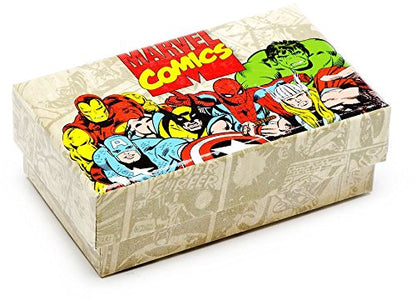 Cuff-Daddy Hulk Silver-Tone & Black Round Cufflinks with Presentation Box