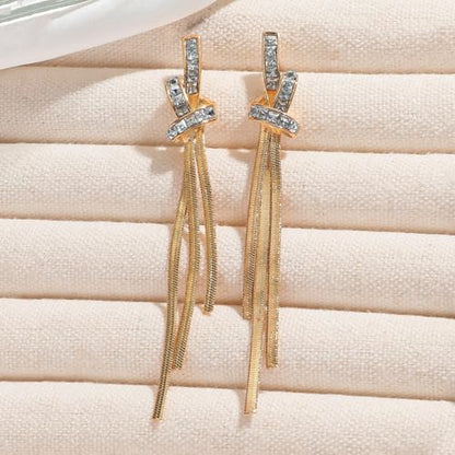 Gold Long Dangle Drop Earrings for Woman,Punk Sleek Metal Chain Tassel Earrings 70s/80s Disco Outfits Accessories Jewelry - color: 5:Gold