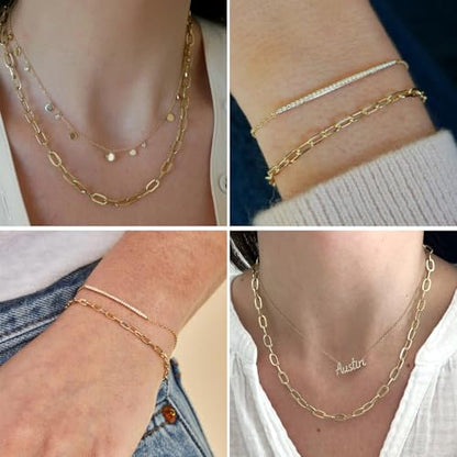 16.5FT Gold Paperclip Chains 5mm Stainless Steel Chain for Jewelry Making | 18K Gold PVD Plated Chunky Link Chain Roll Bulk for Necklace Bracelet Crafts - color: 5mm gold paperclip