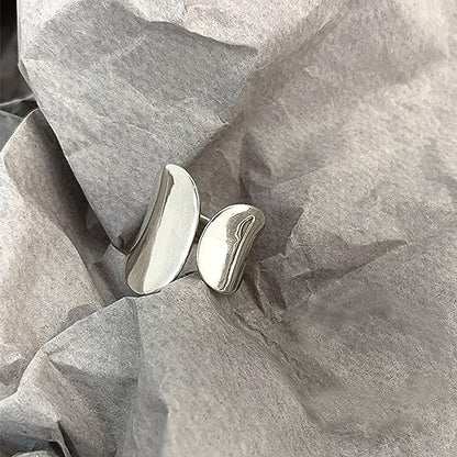 925 Sterling Silver Wide Band Ring Simple Handmade Hammered Chunky Statement Rings Adjustable Boho Thumb Ring for Women Men - color: Pattern 3