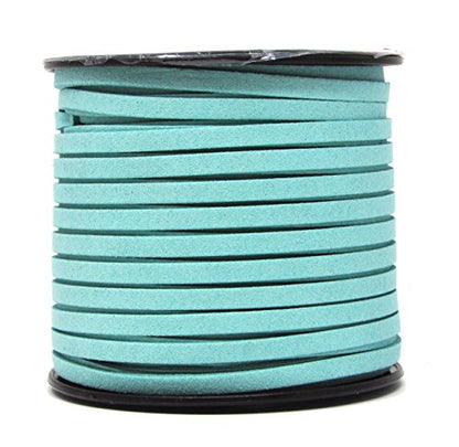 Mandala Crafts 5mm Dusty Blue Faux Suede Vegan Leather, Jewelry Making | 50 Yards Durable Flat Leather Strings, Laces & Strips for Bracelets, Necklaces, Braiding, Dream Catchers Supplies & Chokers - color: Dusty Blue, size: 5mm 50 Yards