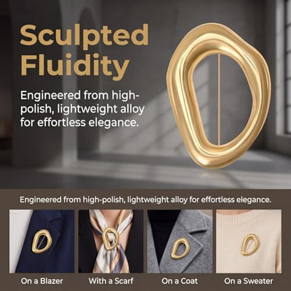 Brooches and Pins for Women Men Irregular Organic Geometric Brooch Set Minimalist Metal Brooch Pins for Suits Dresses Scarves Shawls Fashion Jewelry Gifts