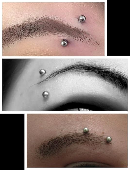 AVYRING 16g Rook Piercing Jewelry Gold Silver Eyebrow Rings Curved Barbell Daith Earrings for Women Horseshoe Septum Hoop Helix Earrings Surgical Steel Belly Button Rings Vertical Labret Lip Jewelry - style: B1- 6pcs- silver