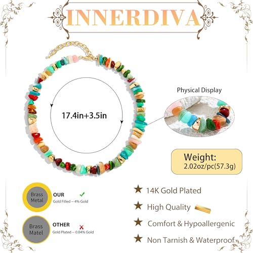 Colorful Irregular Beaded Necklace for Women Resin Jewelry Gift | Trendy Statement Bead Choker Necklaces Summer Beach Boho Charm Accessories Stuff - color: Rainbow