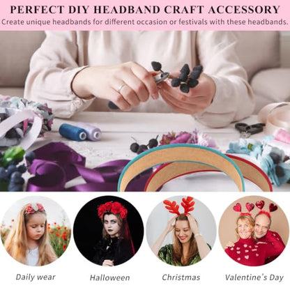 Wecoe Satin Headbands, 16 Pcs 1 Inch Hair Bands for Women & Girls(Set F) | Great for daily wear, festive looks & DIY crafts - color: Set F