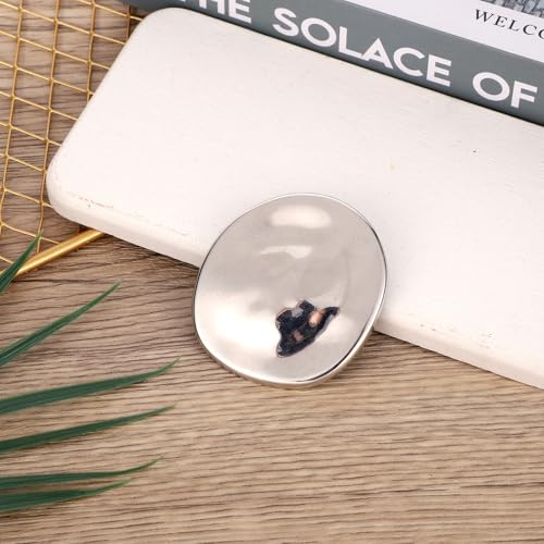 Geometric Metal Brooch Pin, Irregular Round Vintage Brooches for Women Men Stylish Lapel Pin Coat Evening Dress Jewelry for Lady Wedding Birthday Party (Silver)