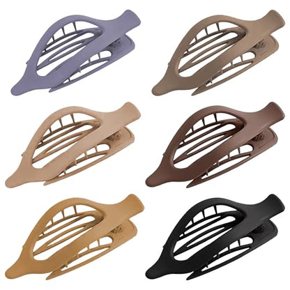 Extra Large Hair Claw Clips for Thick Hair, Big Non-Slip Claw Clips for Women, 6 Pack 4.7" Jelly & Matte Hair Clips for Long Hair (Duckbill-B 6pcs 4.7") - color: Duckbill-B 6pcs 4.7"