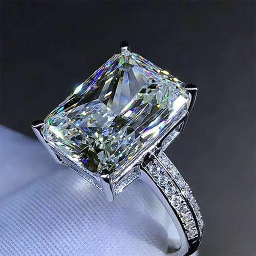 Gorgeous Cubic Zirconia Crystal Wedding Band Jewelry Female Engagement Ring | Proposal, Promise, Bridal Party, Bridesmaid, Romantic Date Night, Honeymoon, Eternity - color: silver color