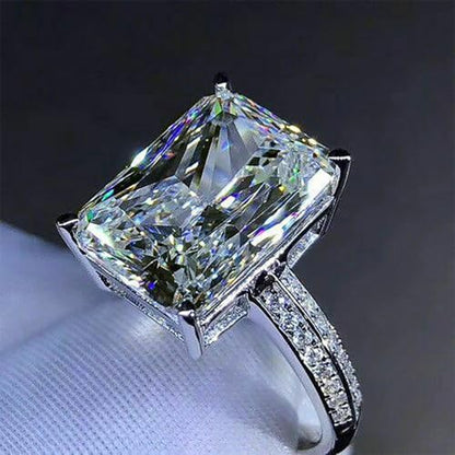 Gorgeous Cubic Zirconia Crystal Wedding Band Jewelry Female Engagement Ring | Proposal, Promise, Bridal Party, Bridesmaid, Romantic Date Night, Honeymoon, Eternity - color: silver color