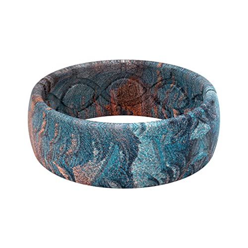 Groove Life Nomad Silicone Ring Breathable Rubber Wedding Rings for Men, Lifetime Coverage, Unique Design, Comfort Fit Ring - color: Cobalt