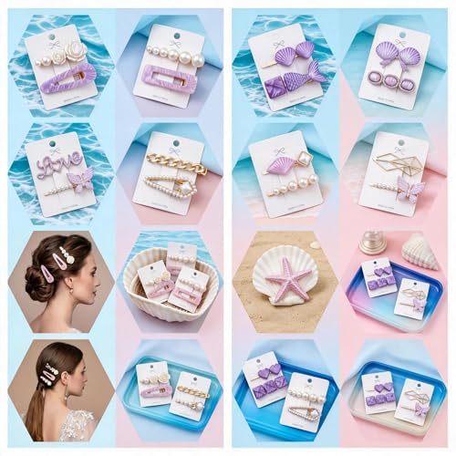 20 Pcs Assorted Hair Clips Set with Jewelry Jar, Fashion Hair Accessories for Everyday Wear & Special Events, Ideal Birthday Gift for Women