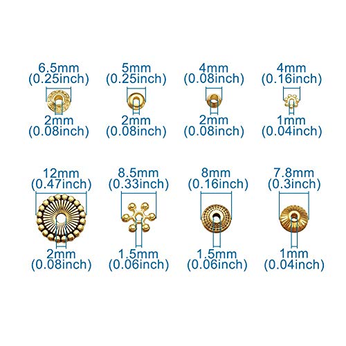 Craftdady Tibetan Antique Golden Spacer Beads with Cotainer Box(8 Styles, 320Pcs) - color: 8 Styles, 320Pcs, Golden