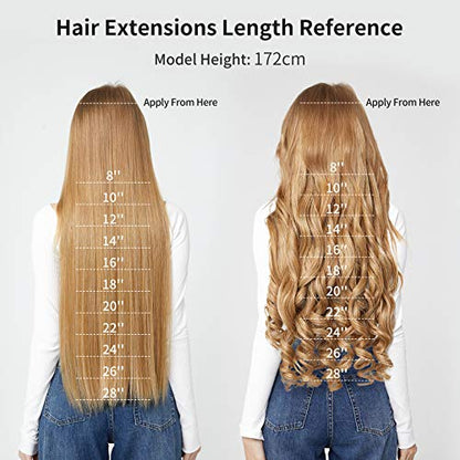 REECHO 20" 1-pack 3/4 Full Head Curly Wave Clips in on Synthetic Hair Extensions HE008 Hair pieces for Women 5 Clips 4.5 Oz Per Piece - Ash Light Brown - color: Ash Light Brown, size: 20 Inch (Pack of 1)