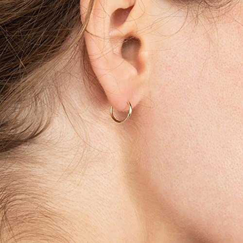 EPIRORA Silver Hoop Earrings- Cartilage Endless Small Hoop Earrings Set for Women Men, 3 Pairs of Hypoallergenic 925 Sterling Silver Tragus Earrings Nose Lip Rings - color: 3 Pairs(8mm*3)-Gold