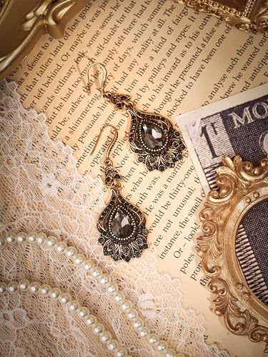 Christmas Halloween Red Heart Shaped Pattern Alloy Earrings, Gothic Antique Style Jewelry for Women - style: Earrings R23-011