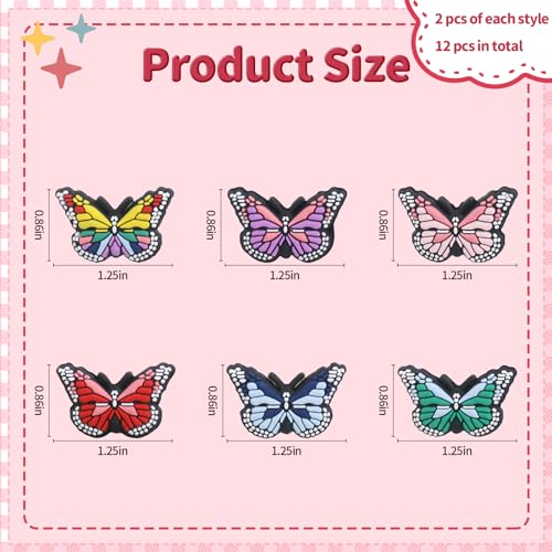 14pcs Butterfly Silicone Focal Beads for pens | Focal Beads for Keychain Making,Pens,Bracelet,Necklace Crafts,Bulk Silicone Beads for DIY（Butterfly ） - color: butterfly