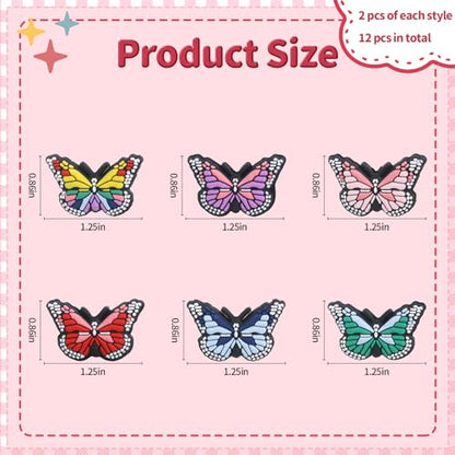 14pcs Butterfly Silicone Focal Beads for pens | Focal Beads for Keychain Making,Pens,Bracelet,Necklace Crafts,Bulk Silicone Beads for DIY（Butterfly ） - color: butterfly