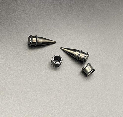 HEKEUOR 4 Piece 316l Steel Tapers and Tunnels Ear Stretching Kit Gauges Gauging Plugs Choose 1g 7/16 1/2 9/16 00g-14g - style: 00g(10mm) Black