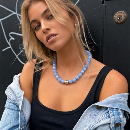 Chunky Beaded Necklace for Women, Colorful Trendy Statement Summer Jewelry Gift - color: necklace-12