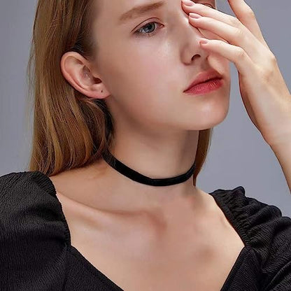Fesciory Black Necklaces for Women, Adjustable Layered Velvet Leather Lace Collar Necklace, Goth Jewelry Gifts. - color: Single Layer1