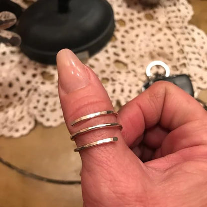 925 Sterling silver double wrap ring, hammered wraparound, spiral, bypass ring, Thumb Band Ring, Statement Handmade Ring, Gift for her