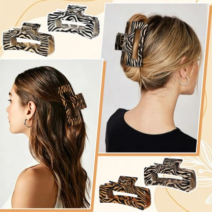 laxizar 4 Pcs Hair Clips 4.1 Inch Claw Cips Zebra Stripes Hair Accessories - color: zebra stripes