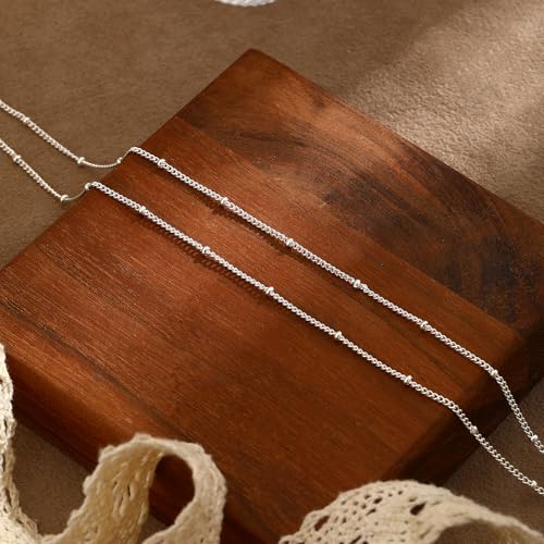 Gold/Silver Ankle Bracelets for Women Waterproof Dainty 14K Gold Plated Pearl Heart Love Anklet Bracelet Satellite Cuban Link Beads Summer Beach Jewelry Gifts - style: Double-layer satellite-silver-019