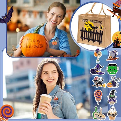 30/60 Pcs Cute Enamel Pins Bulk Plant Flower Animal Halloween Gothic Fall Pumpkin Cartoon Lapel Pin Brooches Jewelry Gift for Backpack Clothes Hats Accessories - style: Ghost