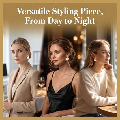 Gold Pearl Earrings For Women Gold Plated Stud Dangle Earrings | Gold Plated Pearl Earrings For Women Lightweight Stud And Dangle Design For Daily Wear Office Party Wedding Vacation