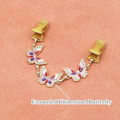 Sweater Cardigan Clip Dress Clothes Top Cinch Clip Shawl Scarf Hold | Butterfly Pendant Rubber Tips Protective Clothes Reinforced Clip Hold Clothes Well